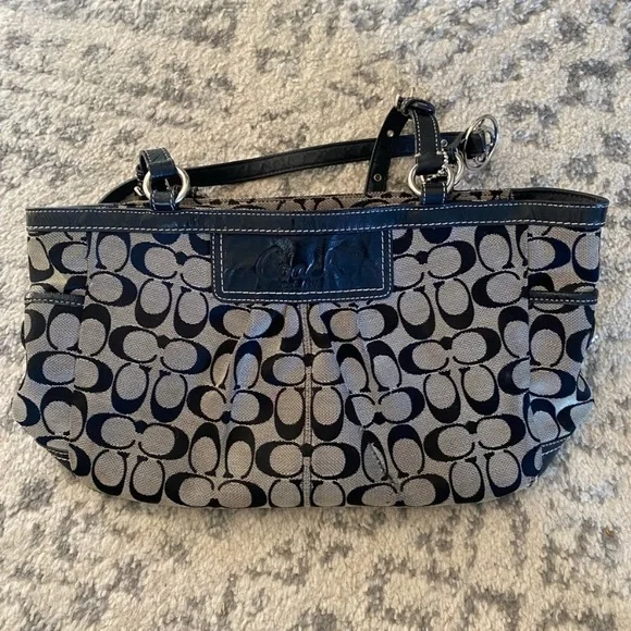Coach Monogram Black and Gray Shoulder Bag - Picture 1 of 5
